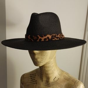 Straw wide brim hat